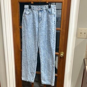 Light Blue Pearl Polka Dot Women's Jeans